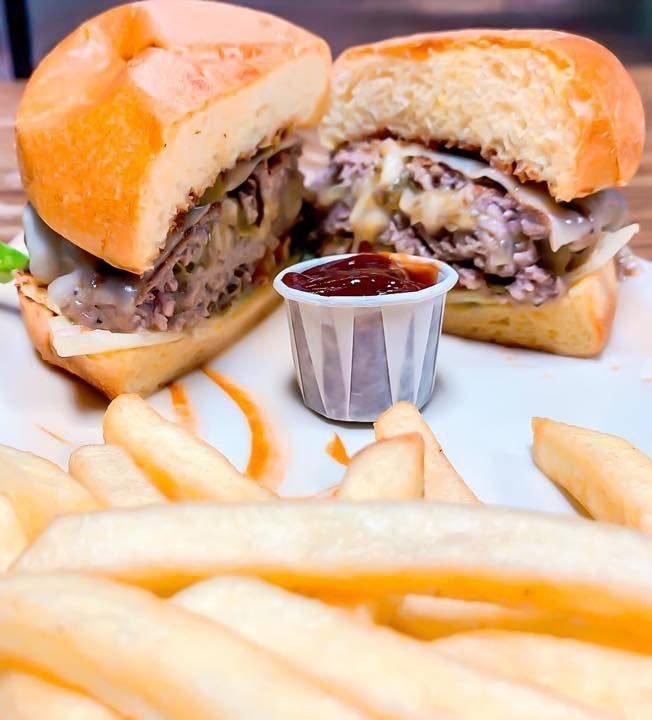 BBQV Stuffed Cheese Burger